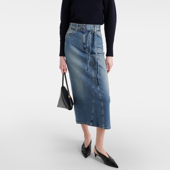 Altuzarra Dean denim midi skirt 10 New